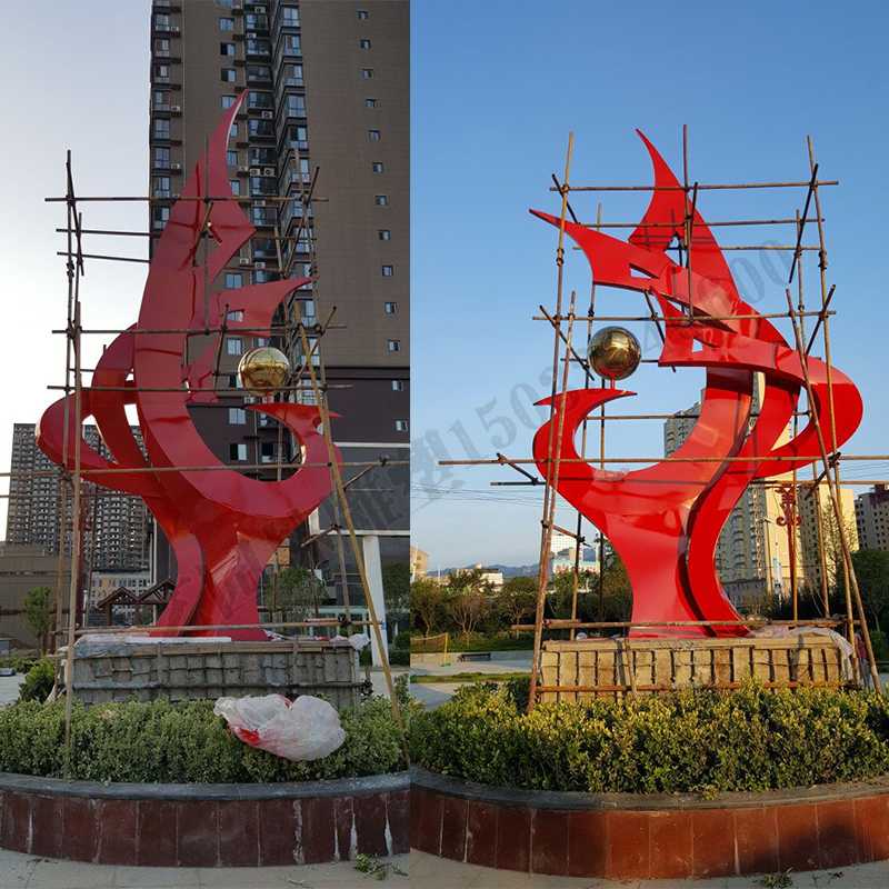 大型星空体育娱乐莱切赞助商，不锈钢凤凰雕塑，小区不锈钢景观雕塑