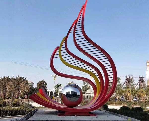 户外广场大型抽象树叶景观星空体育娱乐莱切赞助商制作
