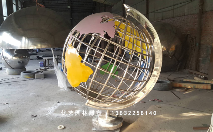 大型校园不锈钢地球仪雕塑